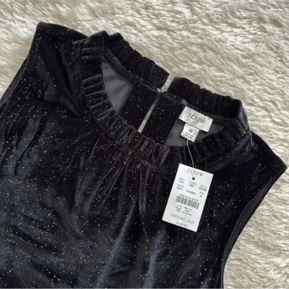 J. Crew Elegant Black Velvet Sleeveless Dress